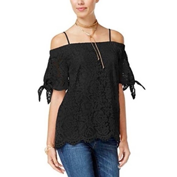 Miss Chievous Black Lace Off-the-Shoulder Top - Medium - Picture 2 of 6